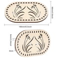 thumbnail image 3 of Cheers.US 2Pcs  Wooden Basket Bottom Oval Blank Solid Crochet Basket Wood Base for DIY Basket Weaving Supplies Craft Making Home Decoration, 3 of 7