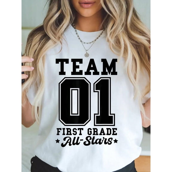 Team 1st Grade All-Stars Back To School Sports Jersey T-Shirt