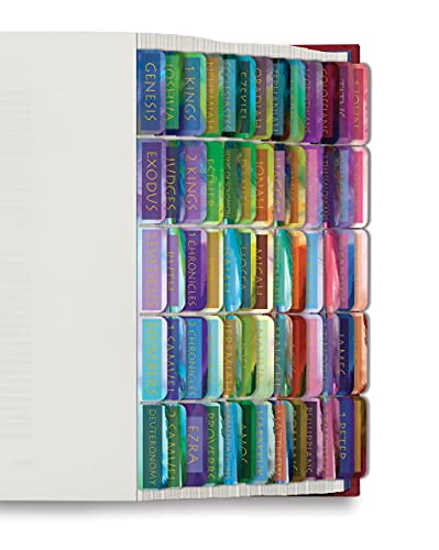 Bible Tabs, Old and New Testament, Gold Foil, by Better Office Products, 75 Laminated Bible Index Tabs (66 Book Names and 9 Blanks), Christian Bible Journaling Adhesive Tabs (Majestic Sky Background)
