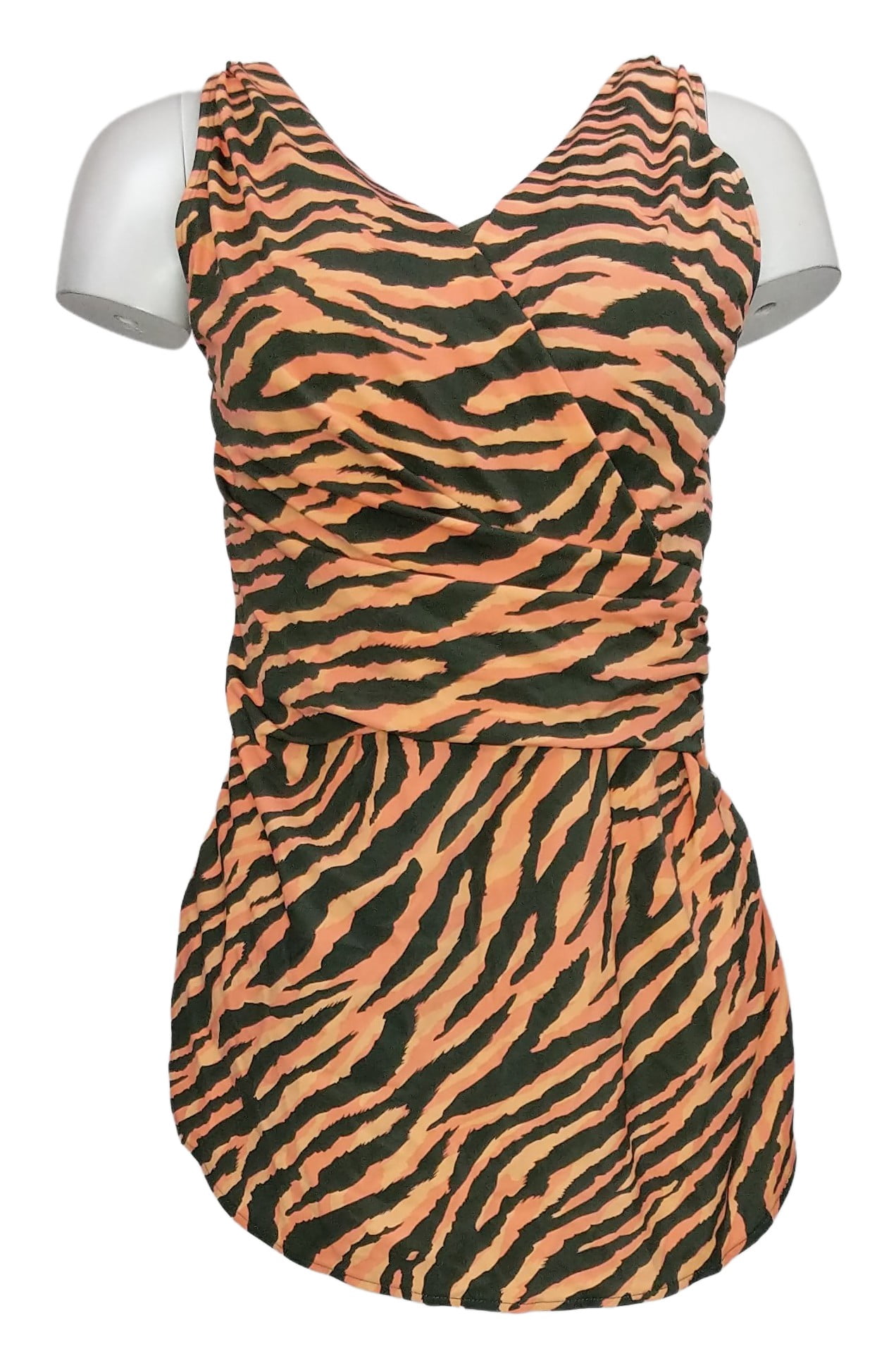 Beach Printed Surplice Swim Dress Pink 
