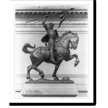 Historic Print, [Cid (Ruy Diaz de Bivar), 1040?-1099, equestrian statue by Anna Hyatt Huntington], 18" x 24"