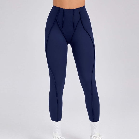 Sentmoon Workout Leggings for Women Yoga Pants High Waist Hip Lift Hiking Pants Slim Fit Buttery Soft Solid Color Exercise Pants Athleisure Ladies for Running Cycling Workout Navy M