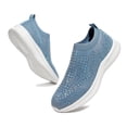 thumbnail image 5 of LUCKY STEP Fashion Breathable Rhinestone Sneaker Mesh Slip On Walking Shoes,Blue,Womens, 5 of 6