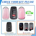 thumbnail image 2 of Key Fob Cover Compatible with Toyota RAV4 Corolla Prius Camry Highlander Avalon C-HR Keychain Case Holder Protector,Silver-pink, 2 of 5