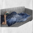 thumbnail image 6 of Fantasy Soft Flannel Fleece Throw Blanket, Castle on Clouds at Moon Night Scary Gothic Fiction Medieval Themed Evil Graphic, Cozy Plush for Indoor and Outdoor Use, 50" x 70", Dark Blue, by Ambesonne, 6 of 6