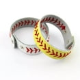 thumbnail image 5 of Genuine Leather Baseball Wristband Team Bracelet Red Line Softball Sport Jewelry, 5 of 9