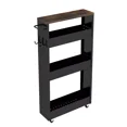 thumbnail image 2 of ColourTree Black Slim Storage Rolling Cart, 4-Tier Side Out Shelving Unit with Handle, Mobile Organizer Utility Cart on Wheels for Laundry, Bathroom, Office, Kitchen, Narrow Places, 2 of 4