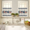 thumbnail image 2 of Kitchen Curtain Valance, Independence Day Star Eucalyptus Leaves American Flag Blue Buffalo Plaid Short Rod Pocket Window Curtain Tiers for Bedroom, Bathroom, 2 Panel, 27.5" W x24 L, 2 of 5