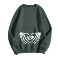 thumbnail image 3 of Yuhangmm Halloween Sweatshirts for Women Fashionable Casual Halloween Printed Hooded Zipper Sweatshirt for Women with Seasonal Graphic Dark Gray M, 3 of 4