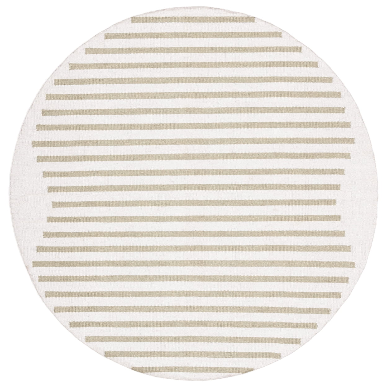 SAFAVIEH Montauk Amadine Striped Cotton Area Rug, Ivory/Light Green, 8' x 10'