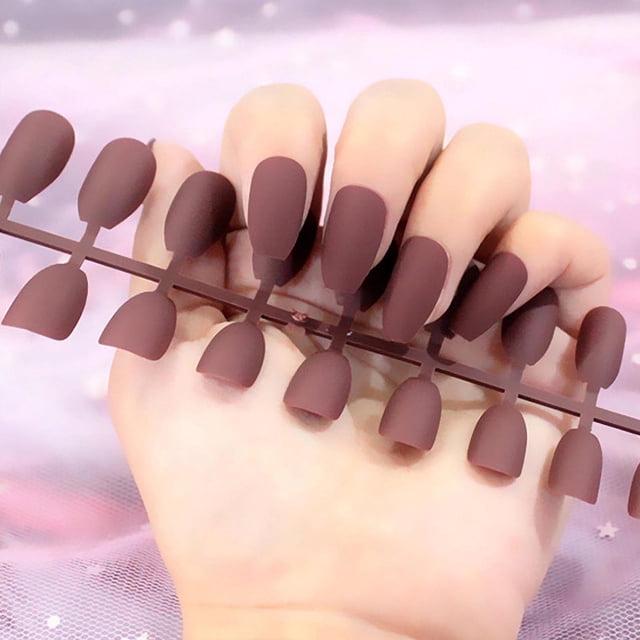 Iumwxz Fleshy Matte Matte Long Nails 24 False Nail Patches Fake Nail Patch