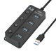 thumbnail image 1 of Convertidor de concentrador USB 3.0 de alta velocidad 4 en 1 con 4 puertos de expansión USB 3.0 Inte Meterk Negro, 1 of 6