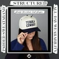 thumbnail image 4 of Funky Junque Trucker Hat – Vintage Snapback Baseball Cap with Embroidered Design - Tequila Cowboy - Navy/Beige, 4 of 6
