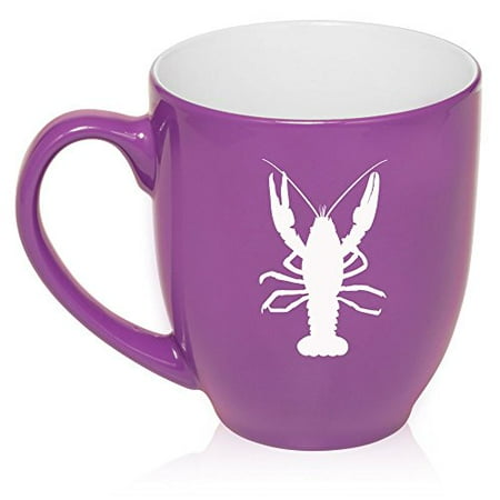 

16 oz Large Bistro Mug Ceramic Coffee Tea Glass Cup Lobster (Purple)