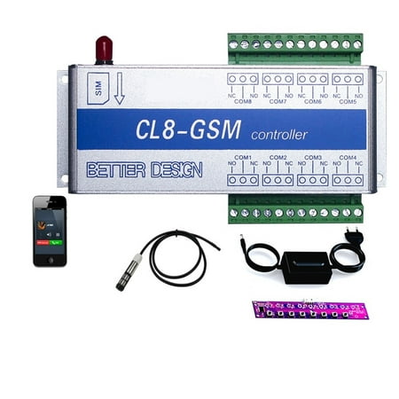 CL8-GSM-NC Wireless SMS Alert Alarm System Temperature Monitoring GSM Alarm + Sensor With Power Failure Alert ,Easy to Install