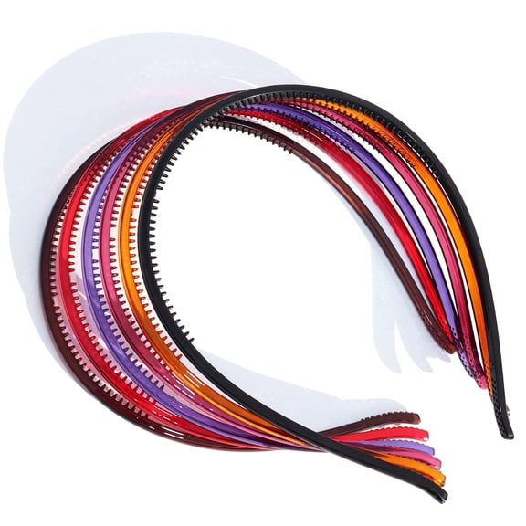 Melissazuly Gentle Skinny Headband Set, Teeth Comb Plastic Headbands Neutral Colors, 6ct
