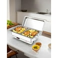 thumbnail image 4 of Luku Electric Chafing Dish Buffet Servers and Warmers, 2 x 4.5QT Half-Size Stainless Steel Commercial Food Warmers with Temperature Control Display for Catering, Parties and Festivals, 4 of 7
