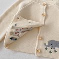 thumbnail image 3 of CYRBOKO Baby Girls Sweaters, Knit Cotton Long Sleeve Soft Winter Cardigans White Size 3-6 Months, 3 of 8