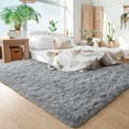 thumbnail image 2 of Nefoso Shag Area Rug, 6ft x 9ft Soft Fluffy Area Rugs for Living Room Bedroom Decor Carpet, Light Gray, 2 of 10