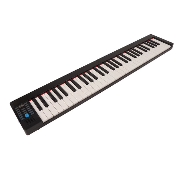 Piano plegable de 61 teclas, piano eléctrico portátil congmidi, altavoces duales y conexión de aplícola, para principiantes ideales