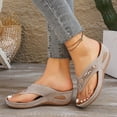 thumbnail image 4 of Xugsiok Wedge Sandals for Women Spring Summer Fashion Casual Solid Color Beach Flip Flops with Metal Buckle, 4 of 7