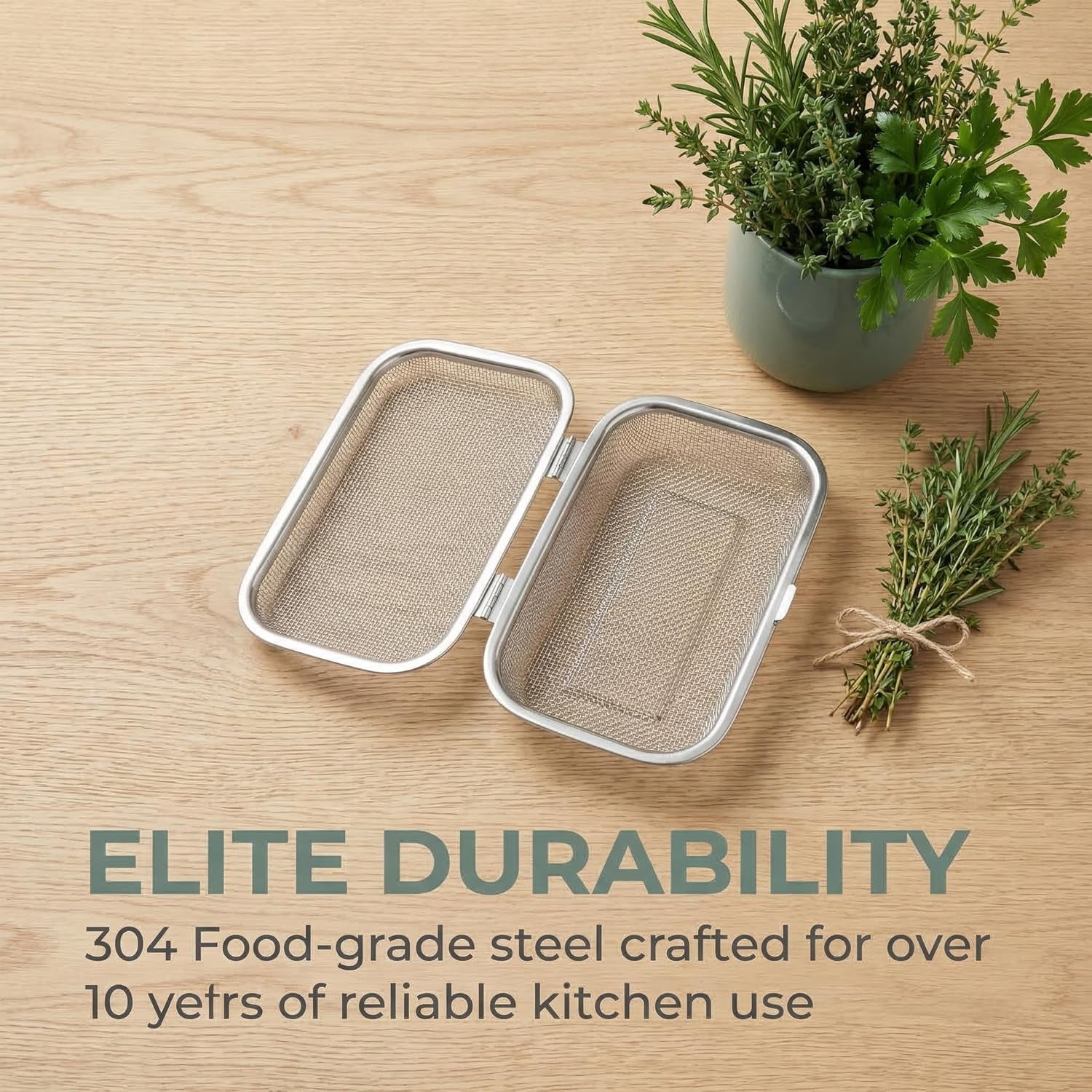 Small 18/8 Stainless Steel Utensil Basket for Dishwasher, 12-Mesh Design Dishwasher Basket & Rust-Resistant Organizer, Silver