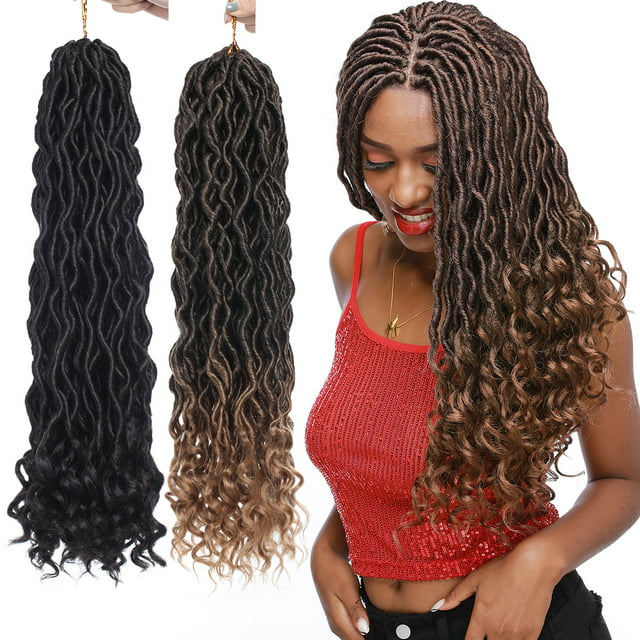 SEGO Faux Locs Crochet Braids Hair Synthetic Braiding Hair Real Soft Wave Curly Black Hair Extensions Ombre Dreadlocks Hairstyles