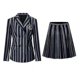 thumbnail image 3 of Conjunto de disfraces de Wednesday Addams Disfraz de uniforme Never Acade para adultos y niños -yoguAdult XL, 3 of 5