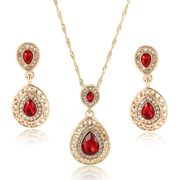 Zephyriana Crystal Droplet Necklace Earring Set, Bridal Jewelry Set, Ladies' Jewelry Set