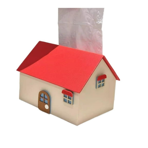 ZDM Creative Tissue Box Cover, Refined Modern House Shaped Cardboard Material, 7.5''(L) x 4.7''(W) x 5.1''(H) Tissue Dispenser Box Holder for Vanity Countertop, Office, Night Stands, Home