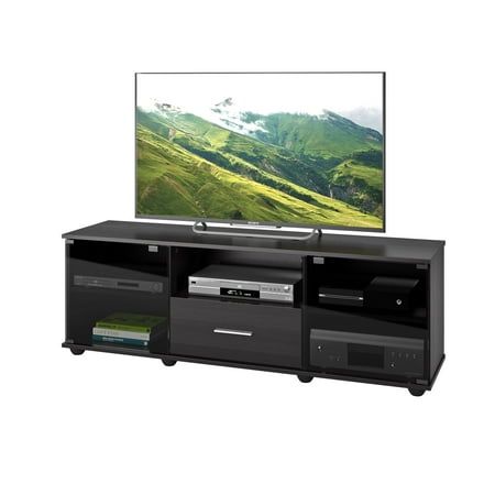 CorLiving - Fernbrook TV Stand, for TVs up to 75" - Black Faux Wood Grain