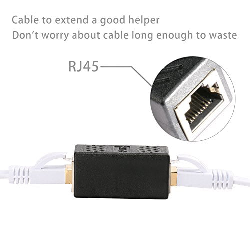 White Female to Female 5 Pack Shielded in-Line Coupler for Cat7/Cat6/Cat5e/cat5 Ethernet Cable Extender Connector Ethernet RJ45 Adapter 