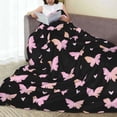 thumbnail image 6 of Honeii Gradient Butterfly Print Fleece Blanket - Throw Blanket for Bed, Sofa, Couch, Camping, and Travel , Microplush Ultra Soft Warm Blanket-80"x60", 6 of 7