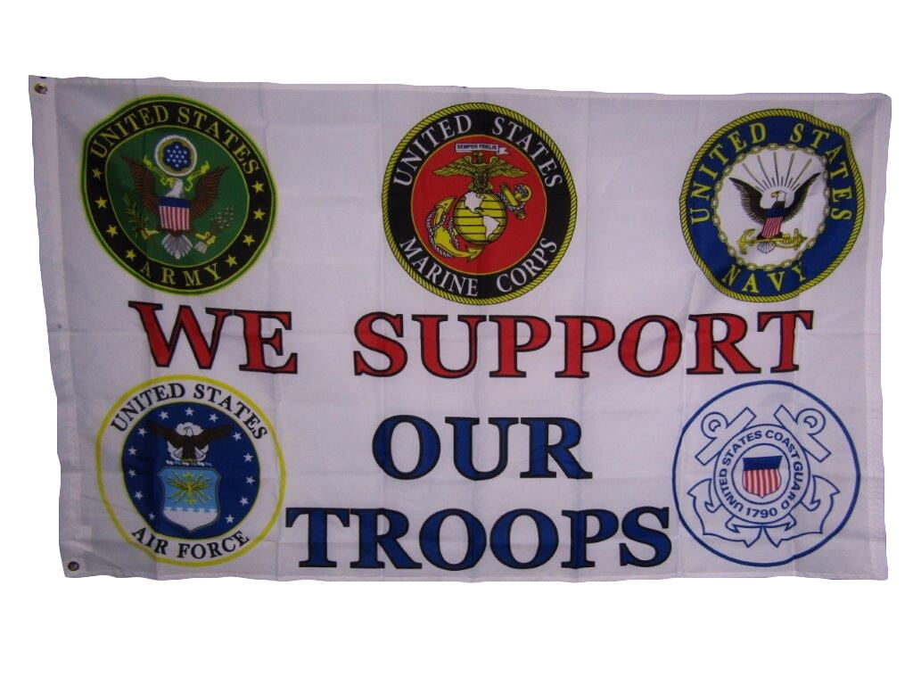 SUPPORT OUR TROOPS HEAVY DUTY 3'x5' Super Poly Flag USA MADE 