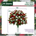 thumbnail image 2 of Sympathy Silks Artificial Cemetery Flowers Red and White Garden Mums 2 Bouquets & Saddle, 2 of 10