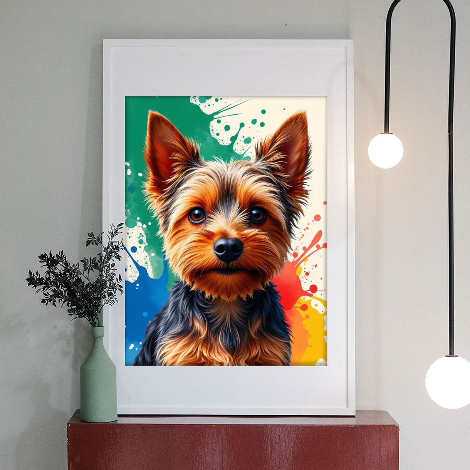 Diamond Art Kit for Adults, Yorkie Vivid Artistic Portrait Diamond Painting for Adults Beginners, 5D DIY Diamond Art Painting Kits, Colorful Diamond Painting Craft for Home Decor 12x16