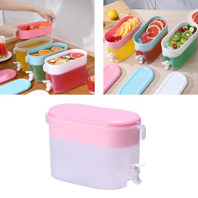 Dispensador de bebidas, congelador seguro con grifo, jarra de de té Rosa Sharpla jarra de limonada del refrigerador