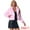 Light Pink, variant on DARING DIVA Women's Cropped Jacket Notch Lapel Faux Fur Fluffy Coat L Red