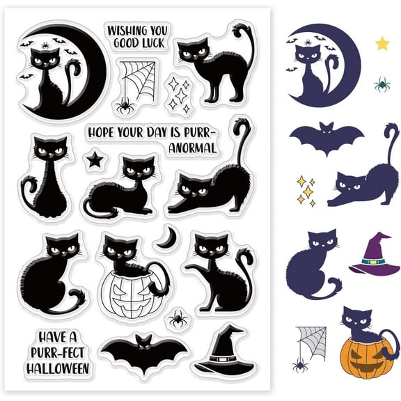 Animal Silicone Stamps Clear Stamps Cat Spider Bat Transparent Seal Stamps Vintage Rubber Postage Stamp