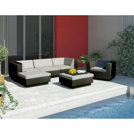 CorLiving Park Terrace Textured Black Sectional Patio Set - 6 piece