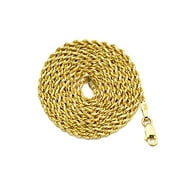 10K Yellow Gold 2mm Diamond Cut Rope Chain Necklace (24")