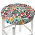 thumbnail image 3 of Susaid Cute Nautical Print Elastic Bar Stool Cover Personalized Washable Stool Cover for Barbershop Home Bar Kitchen-13 inch, 3 of 7