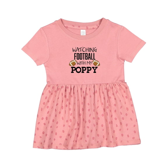 Inktastic Watching Football with My Poppy Girls Baby Dress