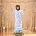 thumbnail image 2 of 9" Risen Jesus Christ Statue, Sacred Divine Mercy Lord Inspirational Figurine for Easter and Lent Religious Sculpture Christian Living Home Resin Decor, 2 of 6