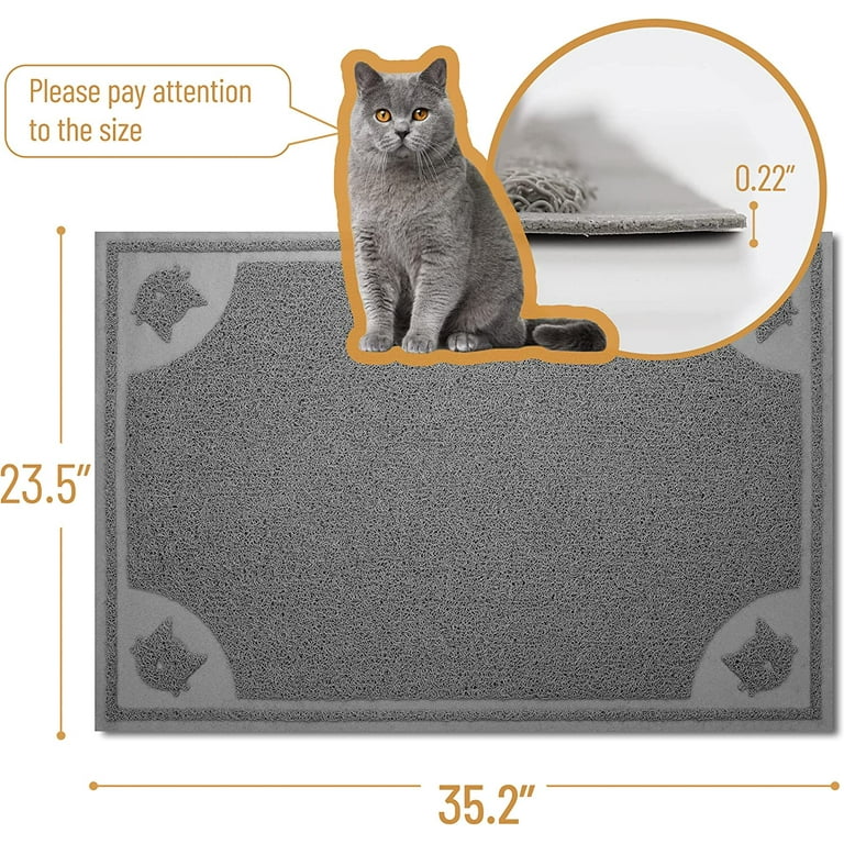 Mr. Pen- Large Cat Litter Mat, 23.5”X 35.2”, Gray, Cat Litter Box Mat, Cat  Litter Mat Litter Trapping Mat