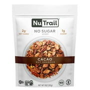 NuTrail Nut Granola, Cacao, No Sugar Added, Gluten Free, Grain Free, Keto, Low Carb, Healthy Breakfast Cereal 11 oz. 1 Count