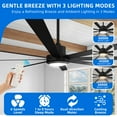 thumbnail image 5 of Dextrus 84" Large Ceiling Fan with Lights and Remote 8 Blades 6-Speed Dimmable Indoor Outdoor Ceiling Fan for Patio Living Room Garage, Black, 5 of 10