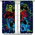 thumbnail image 2 of Gamer Blackout Curtains, Colorful Graffiti Neon Abstract Geometric Video Gamepad Print Rod Pocket Window Treatments Drapes for Boys Girls Teens Bedroom Living Room Playroom Decor 84x84in, 2 of 8
