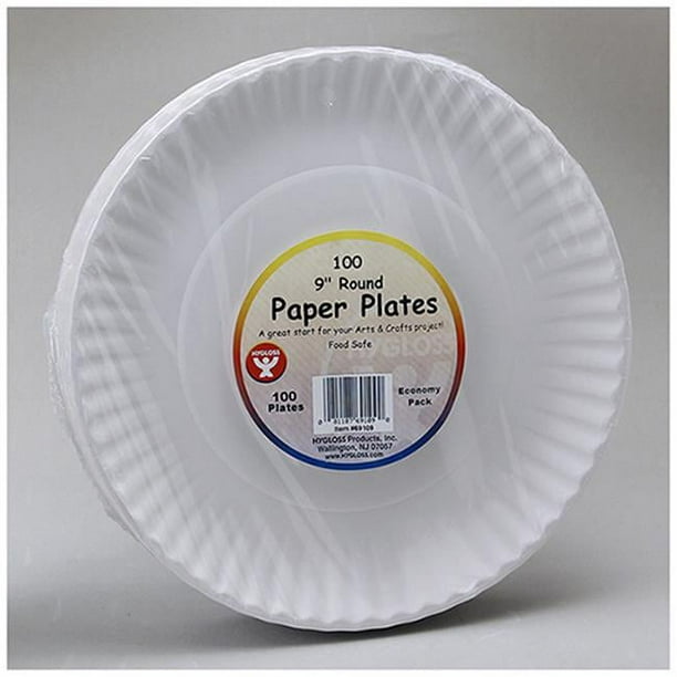 Hygloss Paper Plates 9in - 100/PKG