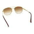 thumbnail image 7 of Mens Classic Double Bridge Rectangular Metal Rim Mobster Sunglasses Gold - Brown, 7 of 7